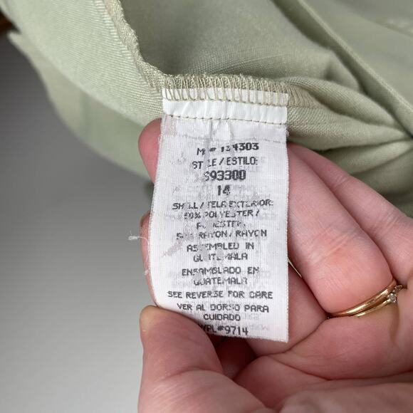 90s Sage Green Blazer Chore Jacket Longline Vintage Preppy Minimalist Size 14 - Picture 5 of 9